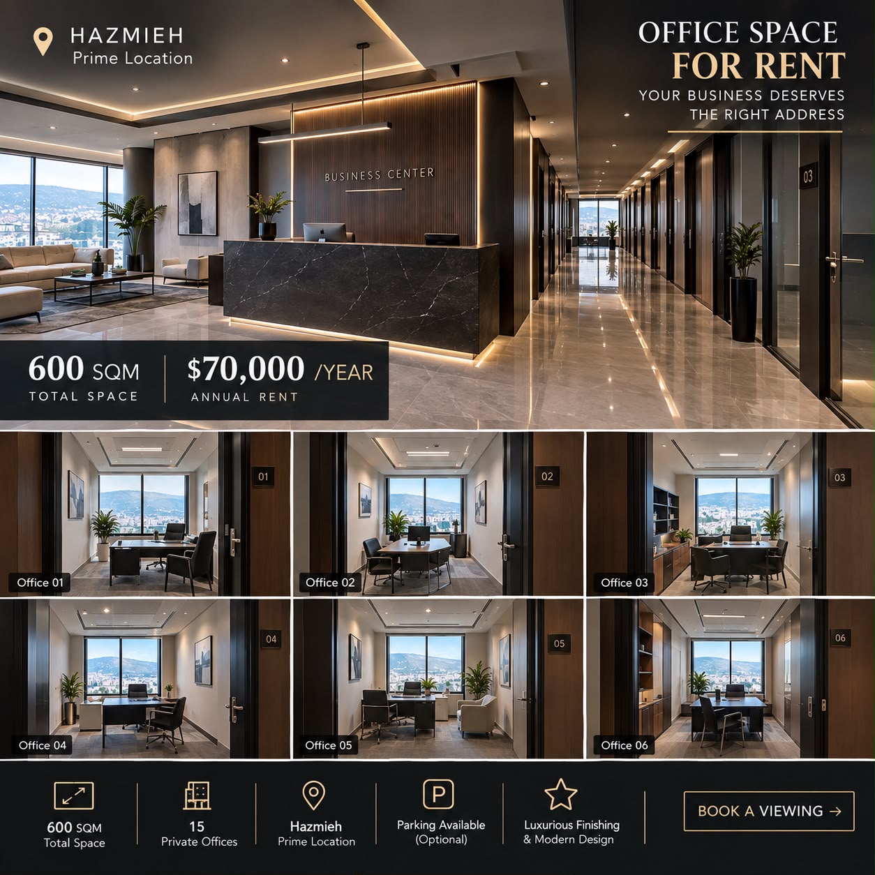 🏢 OFFICE SPACE FOR RENT | HAZMIEH